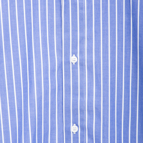 POP Trading Company Logo Striped Shirt Blue POPSS24_03-004 Degli Uberti